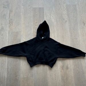 ZARA Black Cropped Hoodie Sweater